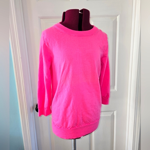 J. Crew Sweaters - J. Crew Hot Pink Medium Merino Wool Sweater